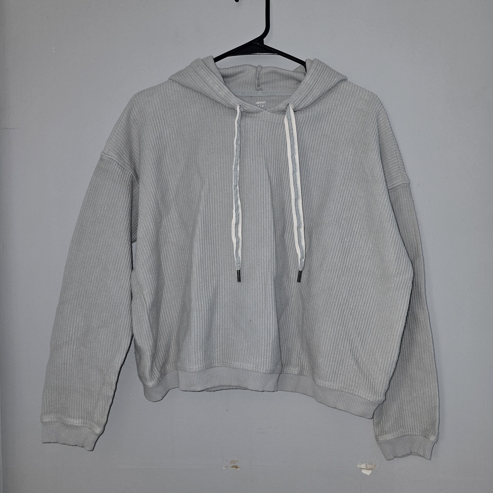 Aerie Sage Green Ribbed Hoodie